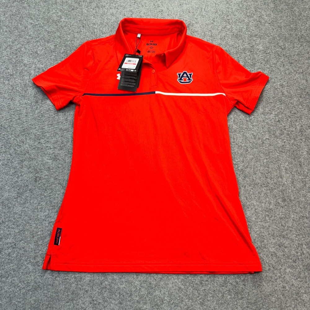 NEW Under Armour Women Polo UA Tech Auburn Tigers‎ Orange Polyester Elastane XS